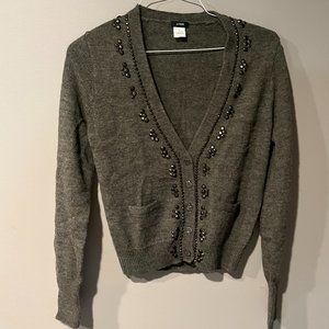 J Crew Women's Alpaca Blend Embellished Sweater Cardigan - Size M